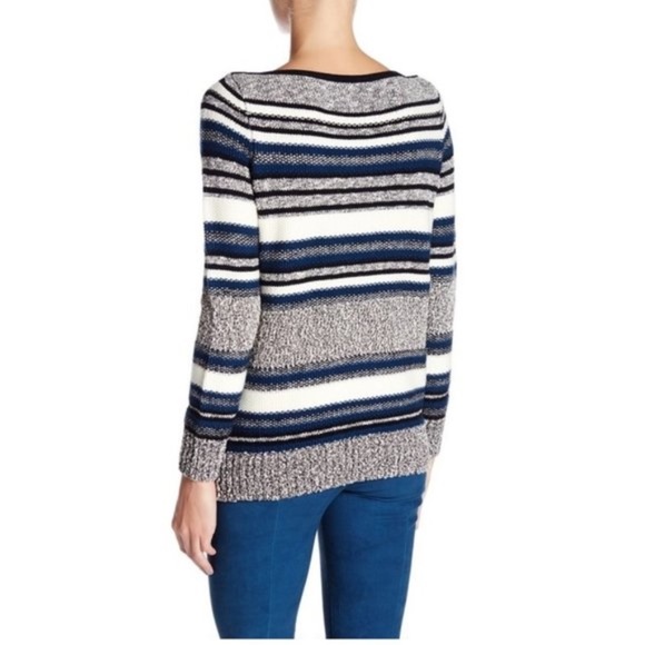 Vince Textured Stripe Wool Blend Pullover - Picture 2 of 7